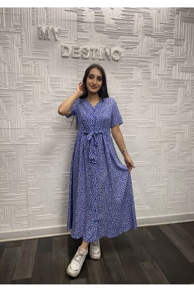 My Destino Rochie cămașă cu mânecă scurtă cu imprimeu floral