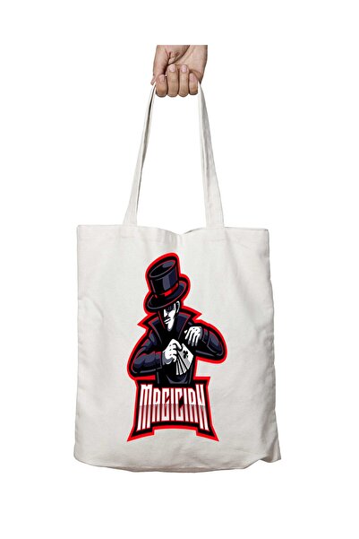 ART HEDİYE Magician Two Sides Permanent Printed Washable Shoulder Tote Bag - ...