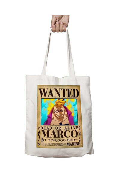 ART HEDİYE حقيبة كتف ماركو Wanted Anime - مطبوعة بشكل دائم على الجانبين وقابلة للغسل