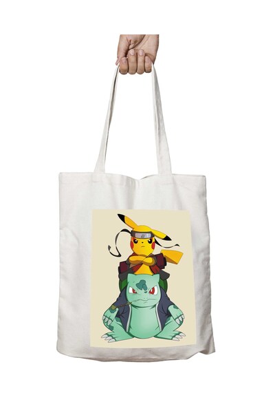 ART HEDİYE نمط نينجا بوكيمون - حقيبة كتف قابلة للغسل، طباعة دائمة، للمدرسة وا...