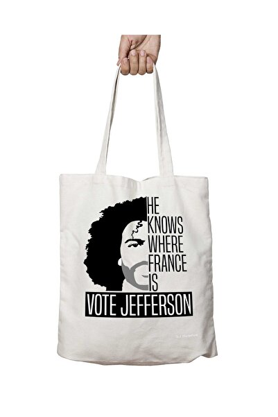 ART HEDİYE حقيبة جيفرسون مطبوعة للصوت تدوم طويلاً وقابلة للغسل على الجانبين