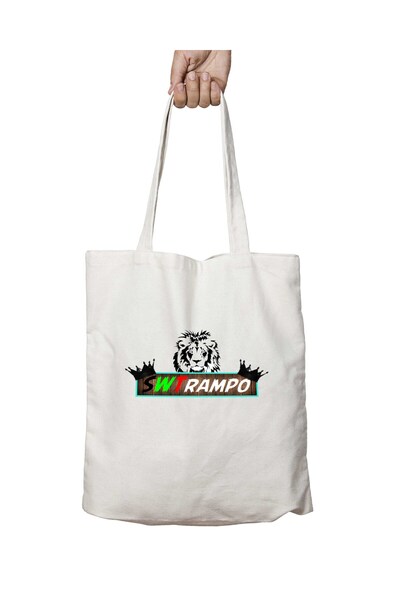 ART HEDİYE lion SW Trampo - Washable Permanent Printed School and Beach Shoul...