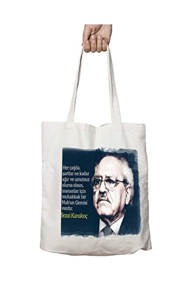 ART HEDİYE سيزاي كاراكوتش نوح - تحتوي على حقيبة قابلة للغسل ذات وجهين وطباعة دائمة