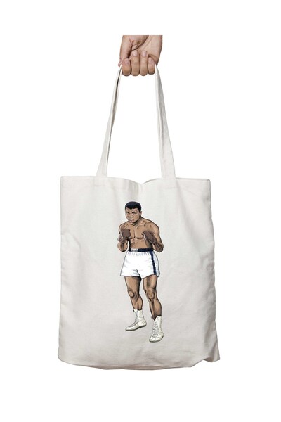 ART HEDİYE محمد علي بوكسينغ - حقيبة مطبوعة تدوم طويلاً وقابلة للغسل على الجانبين