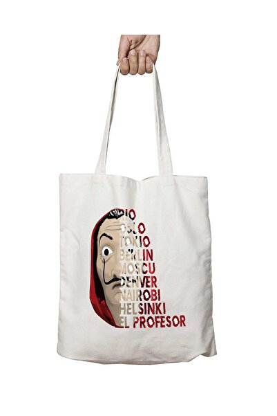 ART HEDİYE la casa De Papel 3 - Two Sides Permanent Printed, Washable Shoulde...