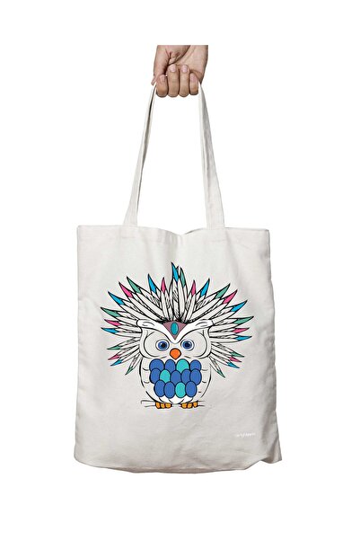 ART HEDİYE Owl Owl Pattern - Washable and Lasting Sided Bag
