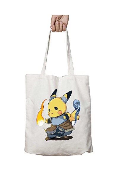 ART HEDİYE The Last Airbender - حقيبة بيكاتشو وبوكيمون ماشوب مطبوعة قابلة للغ...