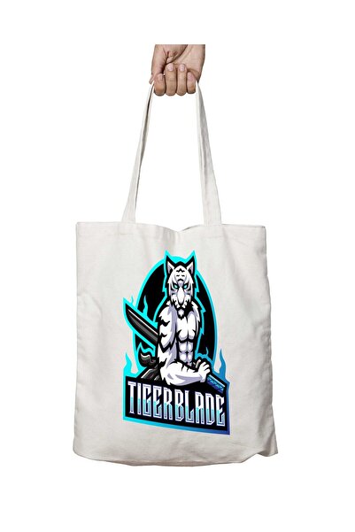 ART HEDİYE White Tigerblade - حقيبة كتف قابلة للغسل ومطبوعة بشكل دائم على الج...