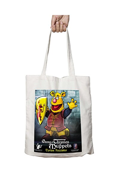 ART HEDİYE حقيبة كتف Game Of Thrones Muppets - مطبوعة على الجانبين وقابلة للغسل