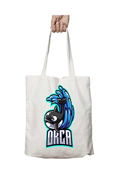 ART HEDİYE نمط سمكة أوركا - حقيبة مطبوعة دائمة قابلة للغسل