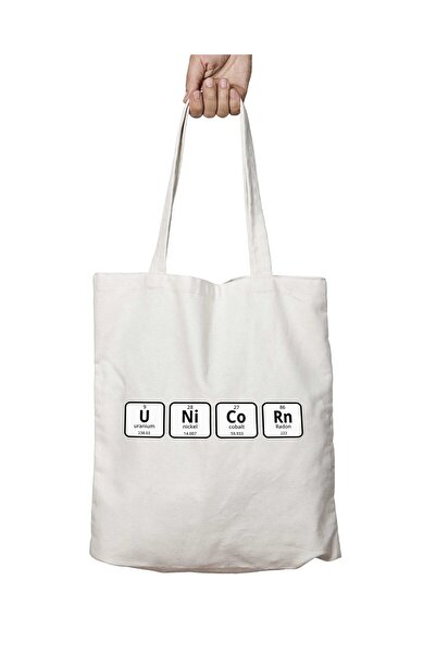 ART HEDİYE مسطرة دورية سوداء بنمط وحيد القرن - حقيبة كتف مطبوعة قابلة للغسل و...