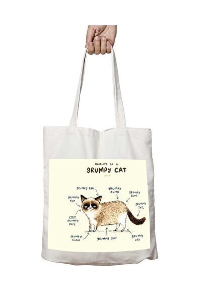 ART HEDİYE حقيبة قابلة للغسل بطبعة تشريح القطط