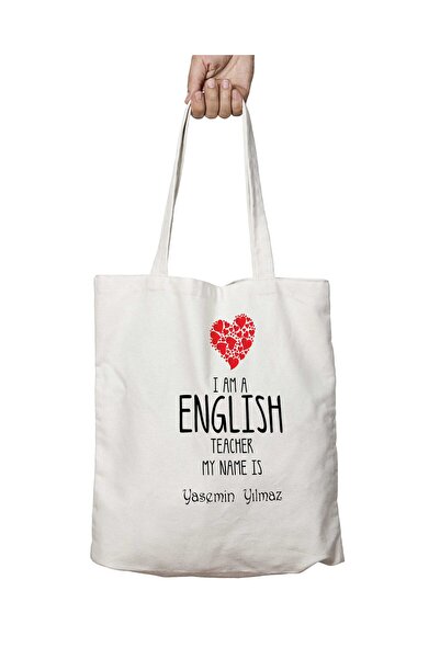 ART HEDİYE Washable and Lasting Printed Shoulder Tote Bag for English Teacher...
