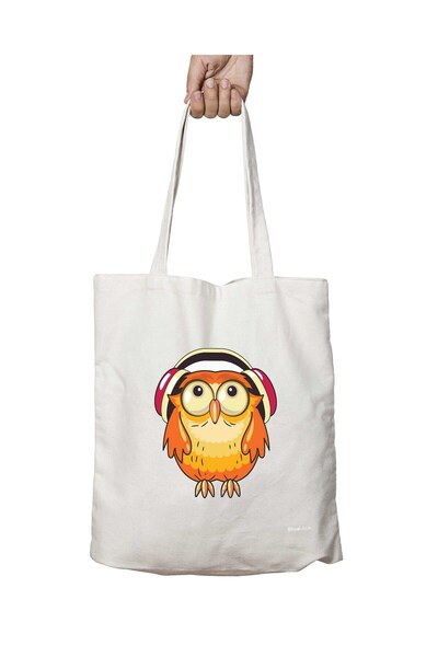 ART HEDİYE owl 3 - حقيبة تدوم طويلاً بنمط موسيقى البومة وقابلة للغسل على الوجهين