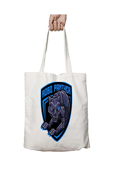 ART HEDİYE نمط روبوت النمر - حقيبة مطبوعة قابلة للغسل ودائمة