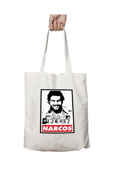 ART HEDİYE Narcos Printed Washable Shoulder Tote Bag - for School and Beach