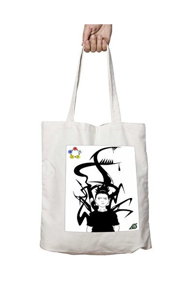 ART HEDİYE SHIKAMARU - حقيبة كتف قابلة للغسل بطبعات ناروتو - تدوم على الجانبين