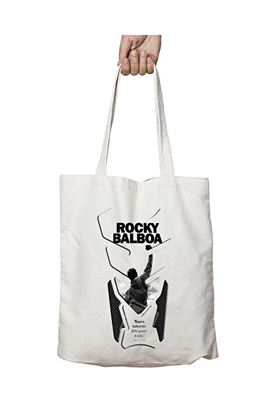 ART HEDİYE ملصق روكي بالبوا - حقيبة مطبوعة دائمة قابلة للغسل على الوجهين