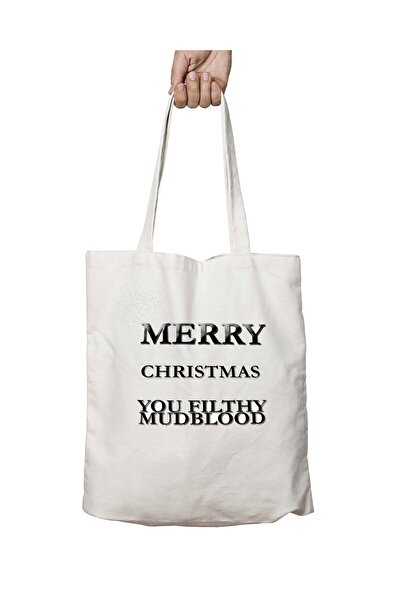 ART HEDİYE Merry Christmas Filthy Mudblood - حقيبة قابلة للغسل بطباعة دائمة ع...