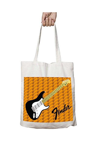 ART HEDİYE Fender Guitar Two Sides Permanent Printed Washable Bag