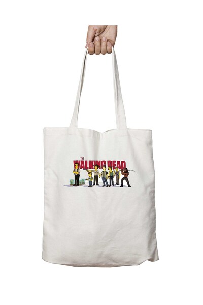ART HEDİYE Walking Dead Simpsons Patterned - Washable Permanent Shoulder Tote...