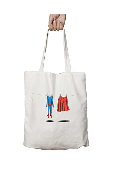 ART HEDİYE حقيبة Superman Super Laundry قابلة للغسل بطباعة دائمة على الجانبين