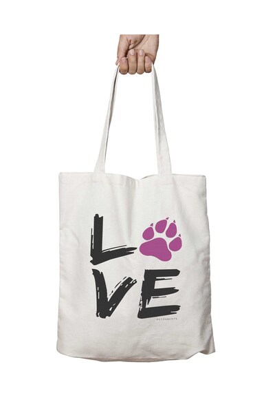 ART HEDİYE حقيبة كتف وردية من Love Dogs - طباعة دائمة، قابلة للغسل