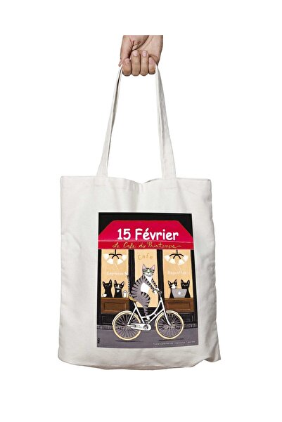 ART HEDİYE Kedi Cafe - Велосипедна, пральна, сумка через плече, двосторонній ...
