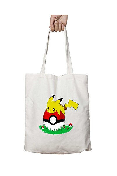 ART HEDİYE بوكيمون بيكاتشو - حقيبة كتف دائمة قابلة للغسل على الجانبين للمدرسة...