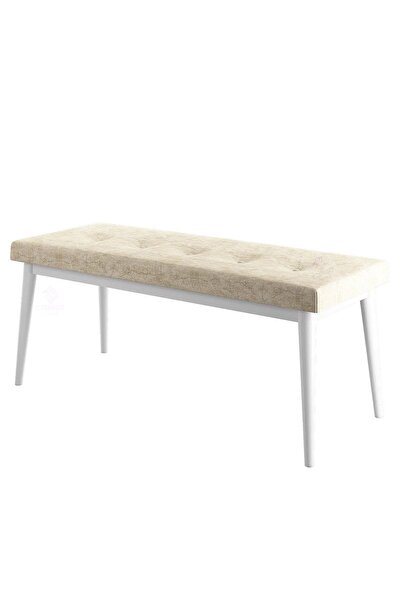 Canisa Pera Serisi Bench,gürgen Tam Isleket 1.sınıf Kumaş / Krem-beyaz