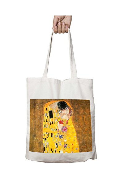 ART HEDİYE GUSTAV KLIMT KISS - Geantă de umăr permanentă lavabilă, imprimată ...