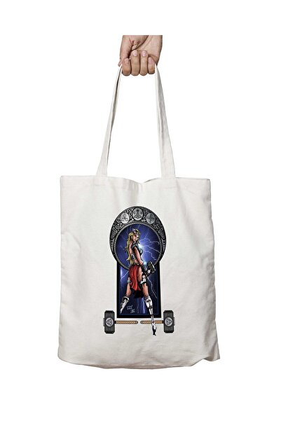 ART HEDİYE ladY cYborg - Two Sided, Printed Washable Shoulder Tote Bag