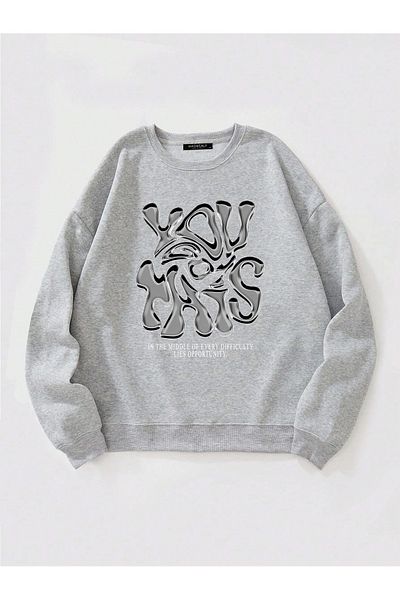 Mad&Calf Έχετε αυτό το εμπριμέ Unisex Oversize Fleece φούτερ