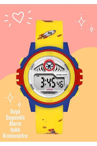 Daniel Klein 5 Atm Durable Digital Children's Wristwatch - DK.2266.4 with Alarm, Stopwatch and Lighting Features