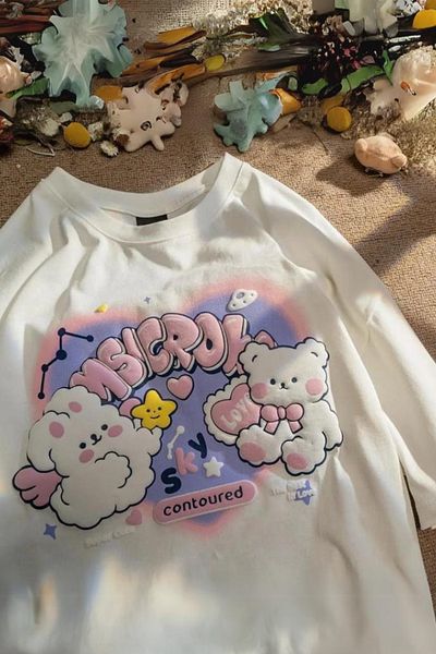 GOSSİP TEAM Gossip Team Harajuku - Tricou oversize alb unisex