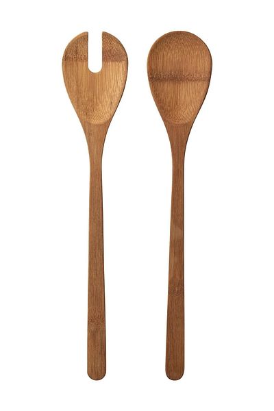 TAGESAN Stylish and Durable Natural Bamboo kitchen Utensils - 2 Piece Serving Set