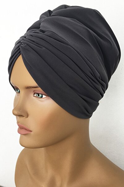 Vera Καπέλο με επένδυση από ντραπέ Εξωτερικό καπό έτοιμο τουρμπάνι ανθρακί γκρι γυναικείο χιτζάμπ με επένδυση καπό με επένδυση Hijab