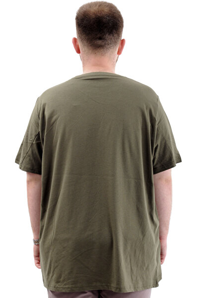 ModeXL Ανδρικό βαμβακερό μπλουζάκι King Size - Απαλή υφή, εμπριμέ FRANCISCO U24086 Χακί