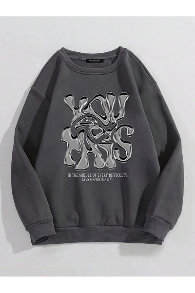 Mad&Calf Έχετε αυτό το εμπριμέ Unisex Oversize Fleece φούτερ