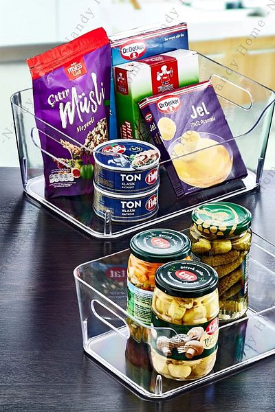 özmen home 3 Lt Clear Refrigerator & Cabinet Organizer 3 Pieces 23x16x9,5 Cm