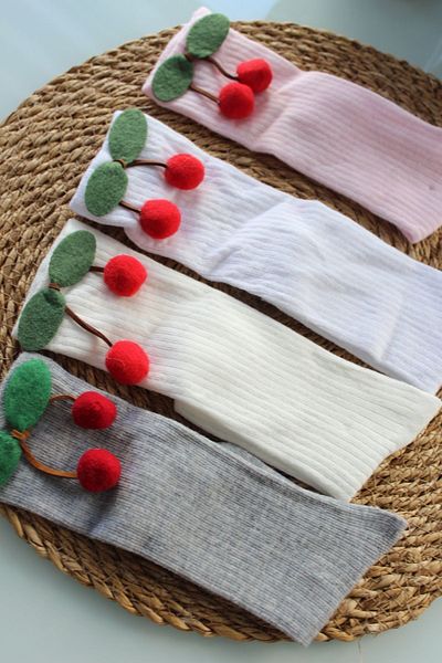 Arwen Collection Girls' School SocKs - Cotton, Cherry and Knee-length