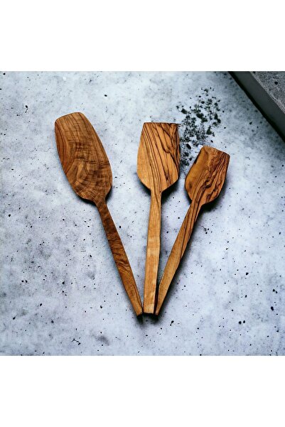 HADDİZAT Olive Wood - 3 Piece Handmade Spatula