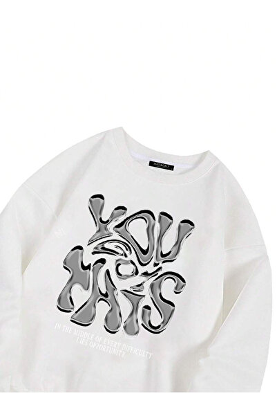 Mad&Calf You Got This Printed Unisex Oversize Fleece Sweatshirt