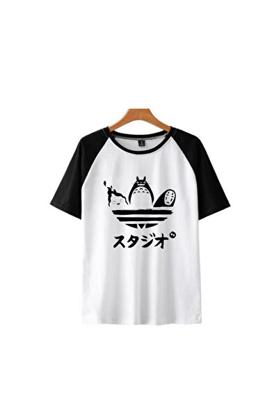 GOSSİP TEAM Принт с Тоторо Приятели - Унисекс бяла тениска с голям размер