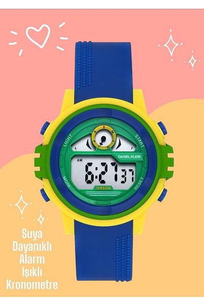 Daniel Klein 5 Atm Durable Digital Children's Wristwatch - DK.2266.9 with Alarm, Stopwatch and Lighting Features