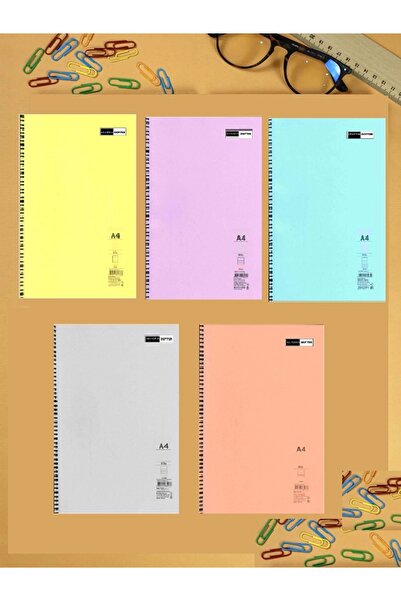 ADASRA Caiet A4 cu spirală, copertă din PP, pentru școală, 40 de foi, 3 bucăț...