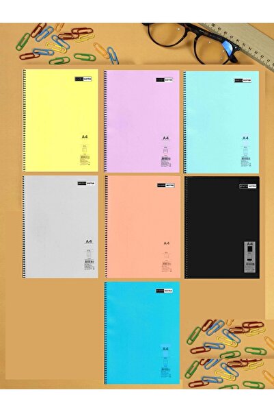 ADASRA دفتر ملاحظات مقاس A4 حلقة ملتوية بغلاف Pp للمدرسة 96 ورقة 3 مربعات / 4...