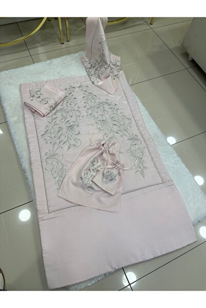 incisecrethome Seccade Maraş İşi Nakış İşlemeli İpek Saten Elyaflı Seccdade S...