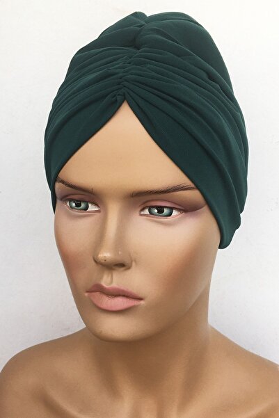 Vera Καπό με επένδυση ντραπέ Εξωτερικό καπό έτοιμο τουρμπάνι Σμαραγδένιο πράσινο γυναικείο μανίκι με καπό με επένδυση Hijab