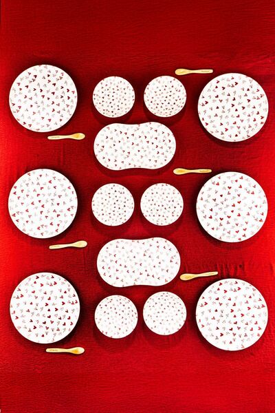 Bambum Pera Love - 20 Parça Porselen Kahvaltı Takımı